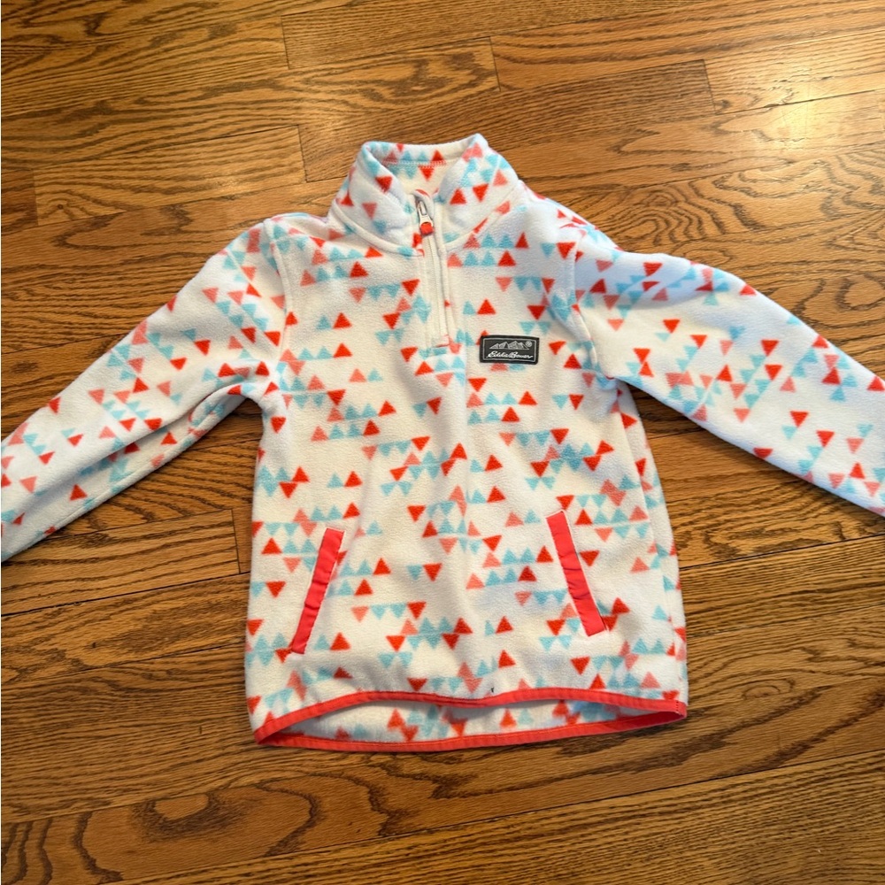 Eddie Bauer Red and Blue Fleece Pullover XS 5/6 kids